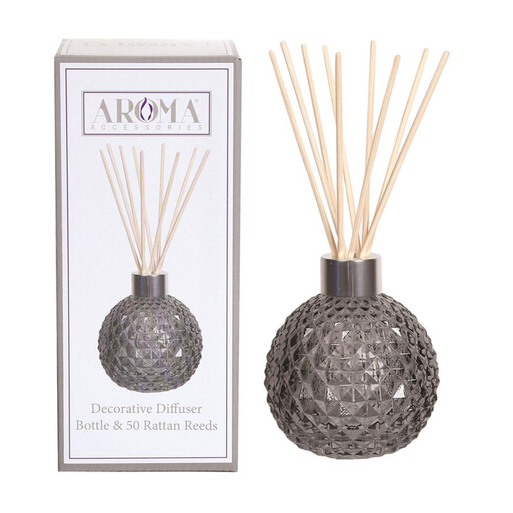 Aroma Grey Lustre Glass Reed Diffuser & 50 Rattan Reeds £7.01
